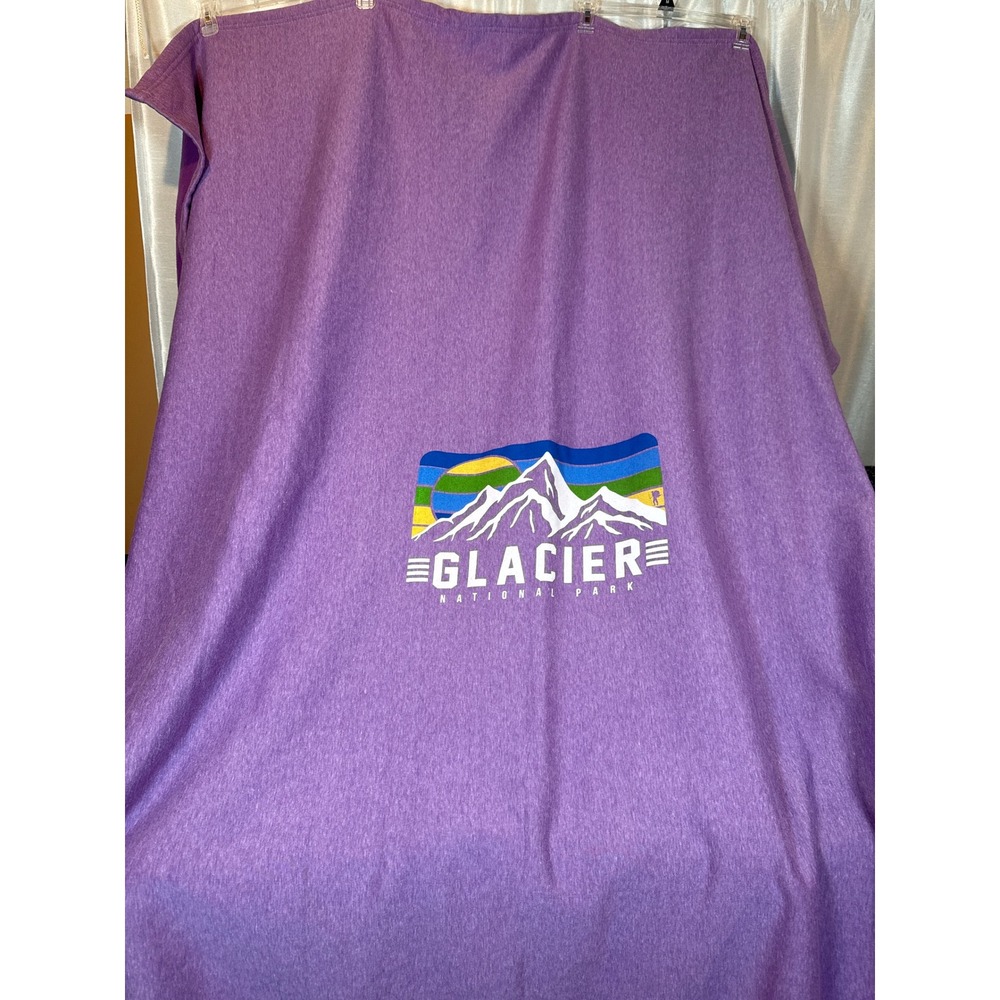 Salt Creek Glacier National Park Purple Fleece/ cotton outside blanket 70 x70 in